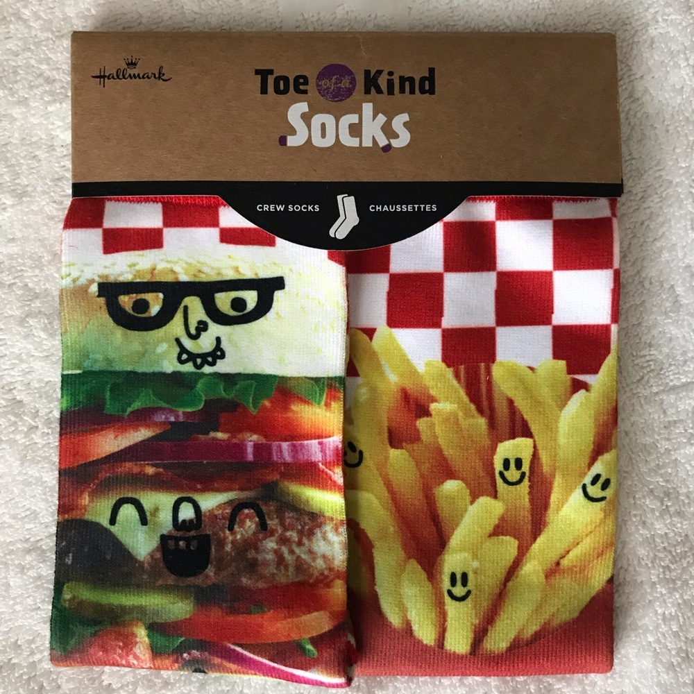 Toe of A Kind Burger & Fries Long Socks - NWT